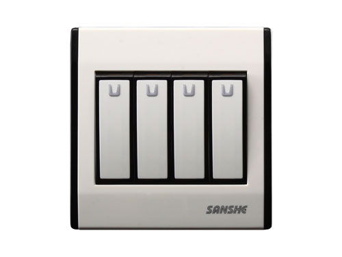 Four single (double) control large button switch